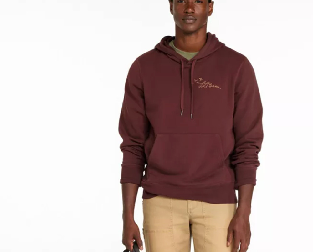 LL BEAN NEW Men's Signature Camp Hoodie Sweatshirt Currant Brown Large